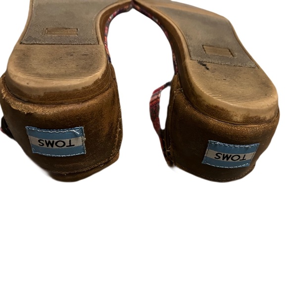 TOMS - Playa Tribal Multi Color Woven T Strap Sandals Size 6 - Picture 7 of 9